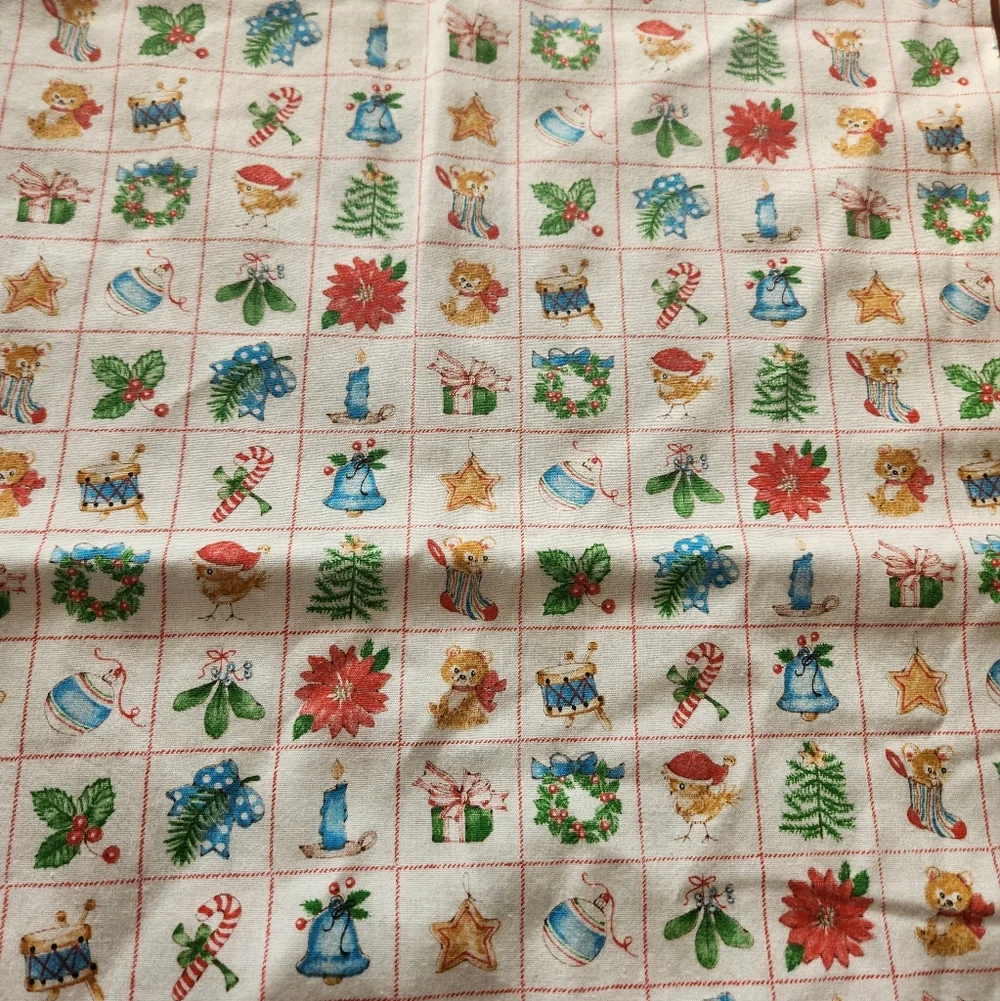 Vintage Christmas Fabric Table Runner